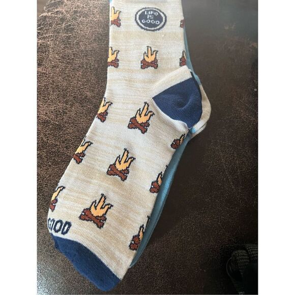 Life Is Good Crew Socks 3 Pk Camping Theme - Picture 5 of 6